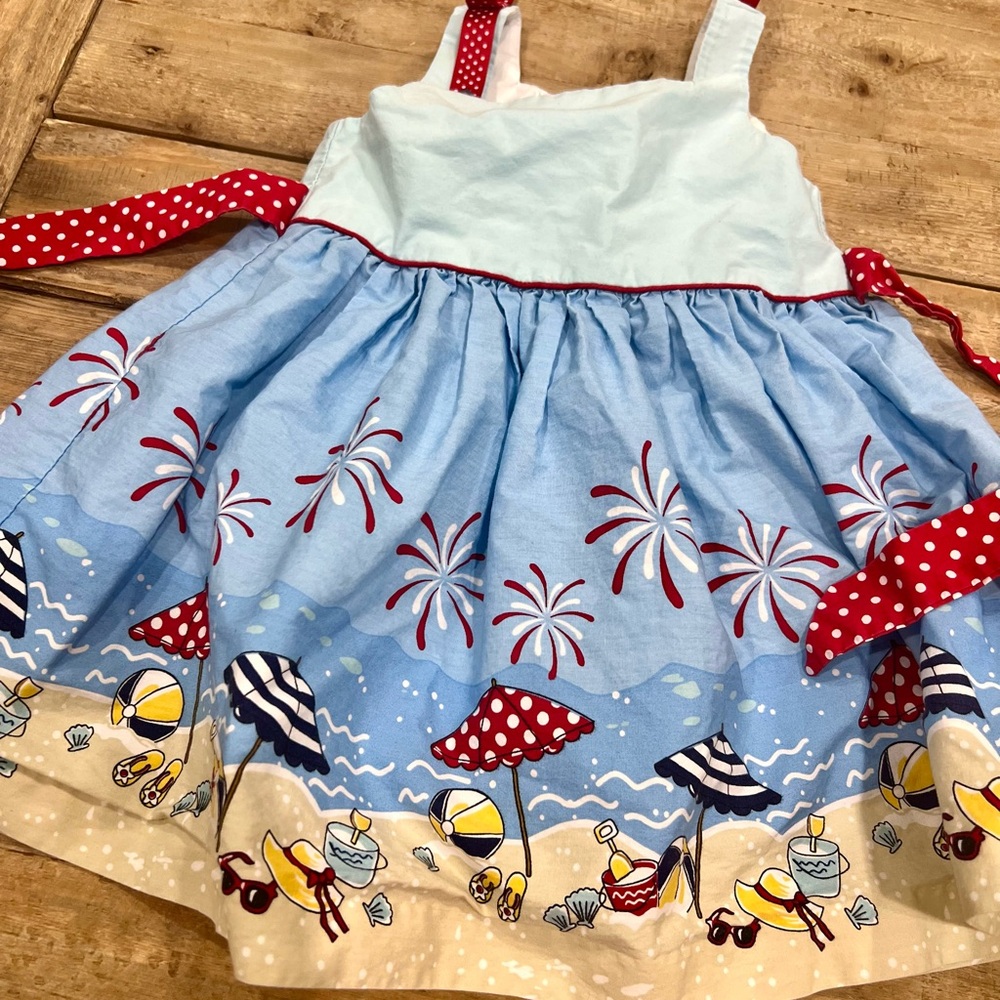 Bonnie Baby Blue and Red Beach Dress